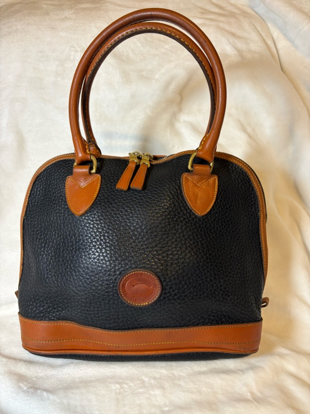 Dooney & Bourke Vintage Pebbled Leather Medium Domed Satchel